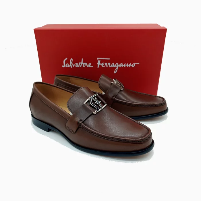 Ferragamo Leather Moccasins Italian Designer Moccasins Luxury Men’s Brown Shoes Ferragamo Men’s Footwear