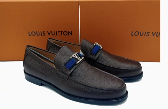 LV Leather Moccasins Louis Vuitton Men’s Shoes Designer Brown Moccasins LV Luxury Leather Shoes