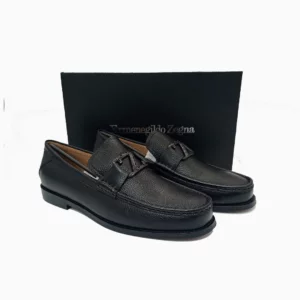 Zegna Black Loafers Ermenegildo Zegna Moccasins Italian Leather Moccasins Luxury Men’s Black Shoes