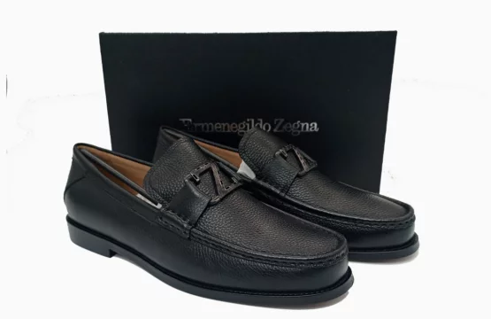Zegna Black Loafers Ermenegildo Zegna Moccasins Italian Leather Moccasins Luxury Men’s Black Shoes