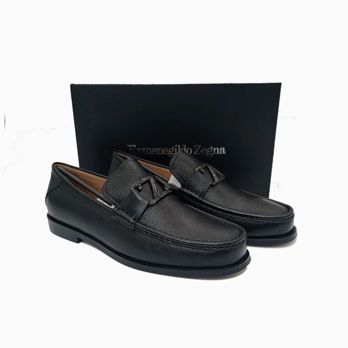 Zegna Black Loafers Ermenegildo Zegna Moccasins Italian Leather Moccasins Luxury Men’s Black Shoes