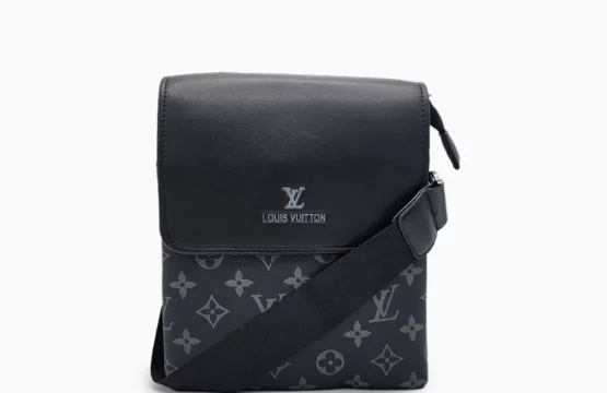 Louis Vuitton Black Gray Leather Shoulder Bag
