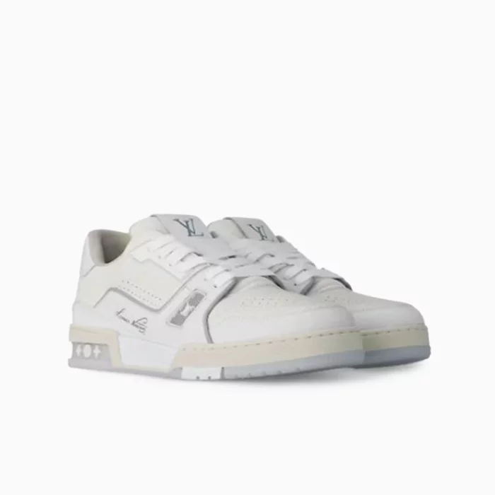 Louis Vuitton White Sneakers LV Trainer Sneakers Louis Vuitton Basketball Sneakers Luxury Designer Trainers Louis Vuitton Streetwear Shoes