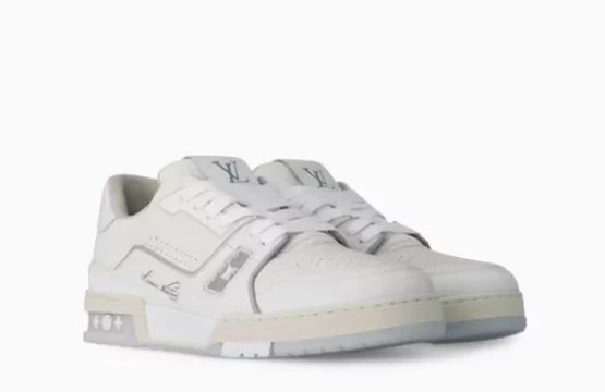 Louis Vuitton White Sneakers LV Trainer Sneakers Louis Vuitton Basketball Sneakers Luxury Designer Trainers Louis Vuitton Streetwear Shoes