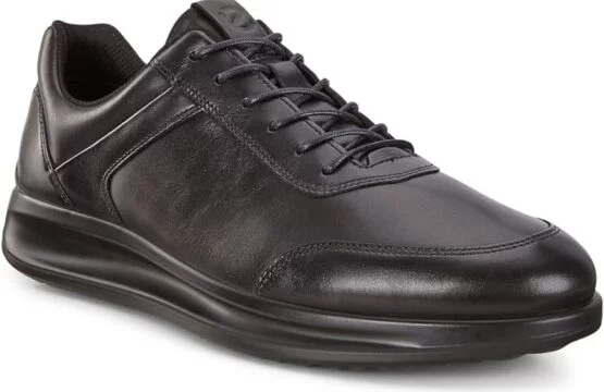 ECCO Aquet Black ECCO Leather Sneakers Men Black ECCO Lifestyle Shoes ECCO Men’s Casual Sneakers Aquet ECCO Black Shoes