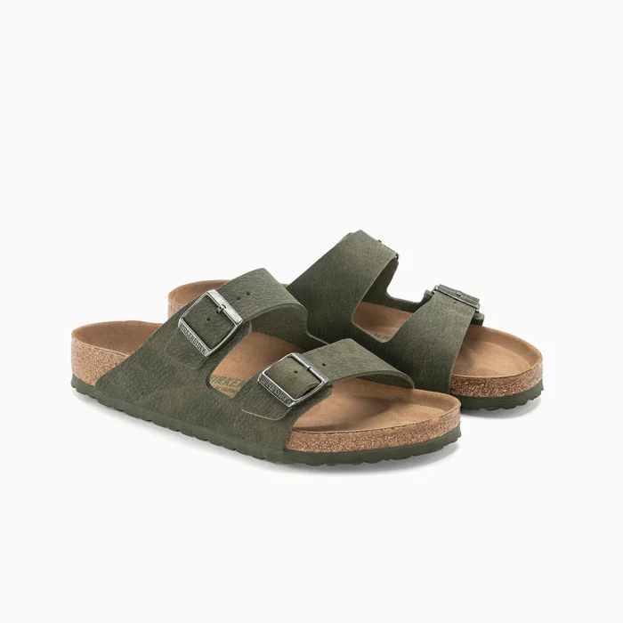 Arizona Vegan Olive Vegan Birkenstock Sandals Birkenstock Olive Green Birkenstock Arizona Vegan Olive Two-Strap Birkenstock