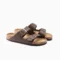 Birko-Flor Brown Arizona Birkenstock Brown Sandals Arizona Birko-Flor Women Brown Two-Strap Sandals Birkenstock Arizona Synthetic Brown