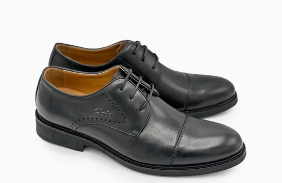 Florsheim Leather Shoes Men’s Black Dress Shoes Clarks Formal Leather Shoes Black Lace-Up Smart Shoes