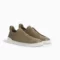 Zegna Secondskin Olive Zegna Triple Stitch Olive Sneakers Luxury Olive Leather Sneakers Zegna Slip-On Designer Shoes Men’s Olive Leather Sneakers