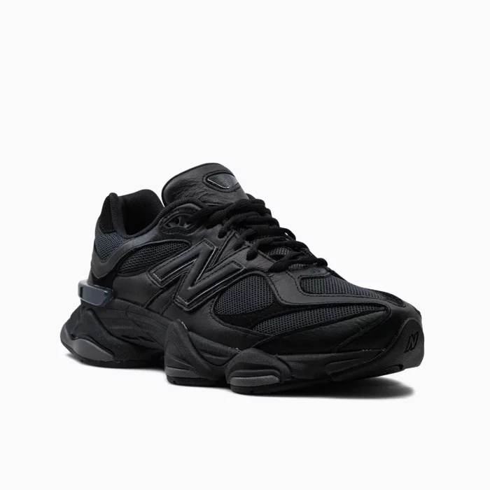 NB 9060 black leather sneakers New Balance 9060 all-black leather New Balance 9060 leather comfort shoes Premium leather New Balance 9060 New Balance 9060 lifestyle collection
