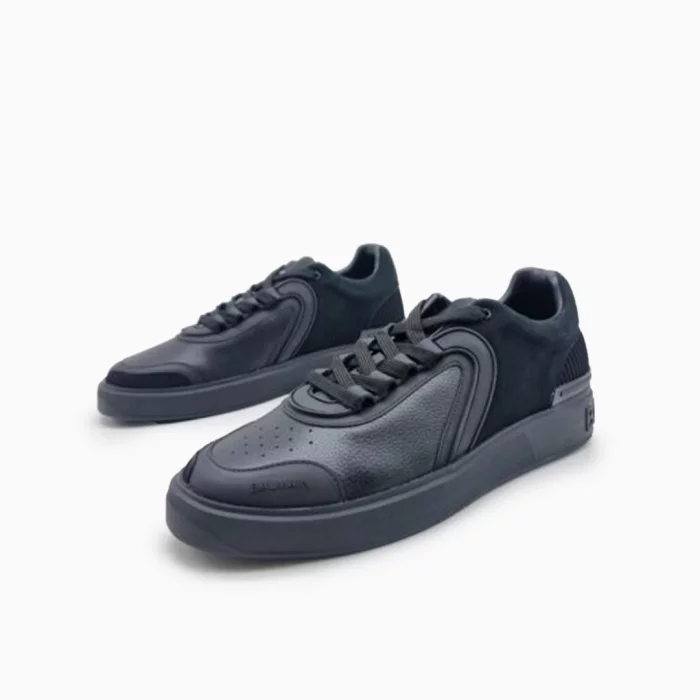 Balmain Black Sneakers Balmain Designer Sneakers Balmain Luxury Streetwear Shoes Full Black Designer Sneakers Balmain Casual Footwear