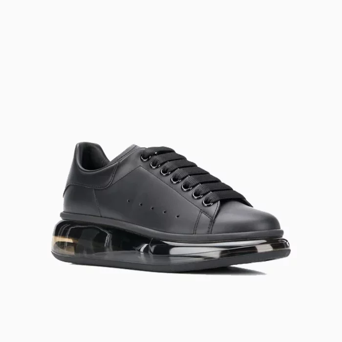 Alexander McQueen Black Sneakers McQueen Oversized Sneakers Designer Black Chunky Sneakers Alexander McQueen Leather Shoes Luxury Streetwear Sneakers