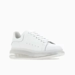 Alexander McQueen White Sneakers McQueen Oversized Sneakers Designer White Chunky Sneakers Alexander McQueen Leather Shoes Luxury White Sneakersv
