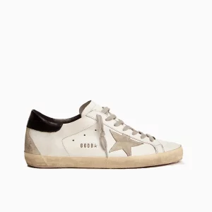 Golden Goose White Black Sneakers Golden Goose Super-Star Leather Designer White Sneakers Black Star Golden Goose Vintage Shoes Premium Italian Lifestyle Sneakers