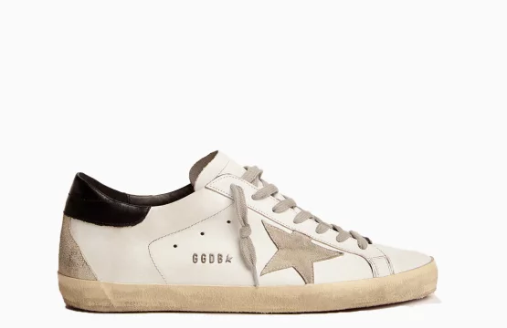 Golden Goose White Black Sneakers Golden Goose Super-Star Leather Designer White Sneakers Black Star Golden Goose Vintage Shoes Premium Italian Lifestyle Sneakers