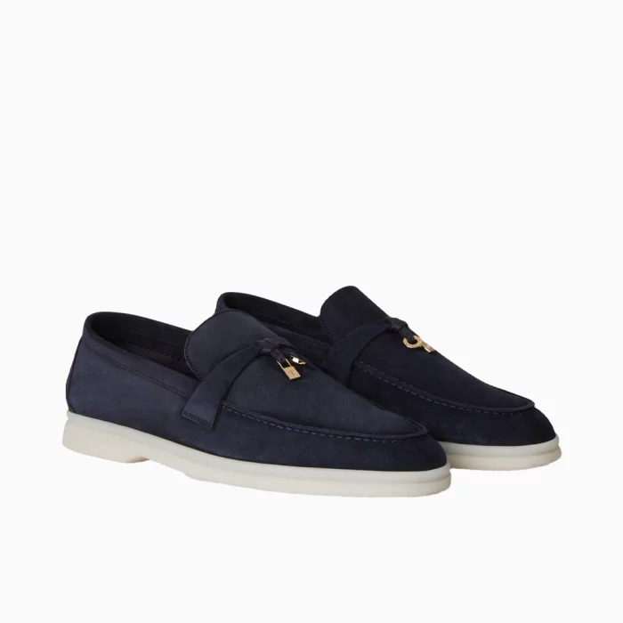 Loro Piana Summer Walk Loafers Loro Piana Navy Suede Loafers Loro Piana Men Loafers Luxury Suede Loafers Men