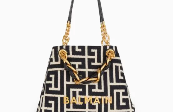 Balmain Borse Soft Tote Bag Monogram Jacquard Fabric black