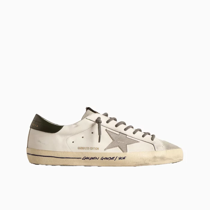 Golden Goose LTD Edition Golden Goose Croc Star Sneakers Golden Goose Green Heel Tab Super-Star LTD Leather Sneakers Golden Goose Designer Sneakers