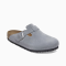 Experience comfort and simplicity with the Birkenstock Boston Suede Light Grey — crafted from soft suede with Birkenstock’s iconic contoured cork footbed and lightweight EVA outsole. Perfect for cozy lifestyle wear, travel, and everyday looks in Jordan. Available now at OnlyBrandsJO.