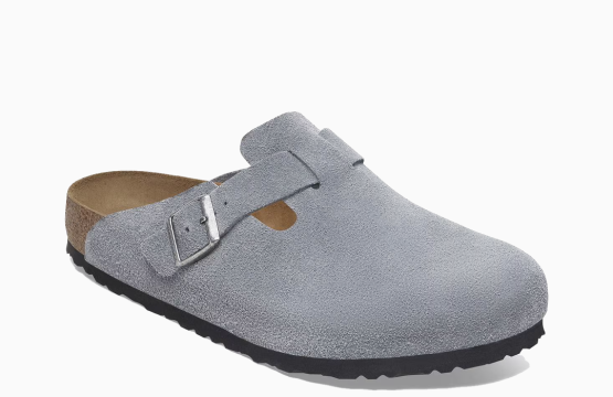 Experience comfort and simplicity with the Birkenstock Boston Suede Light Grey — crafted from soft suede with Birkenstock’s iconic contoured cork footbed and lightweight EVA outsole. Perfect for cozy lifestyle wear, travel, and everyday looks in Jordan. Available now at OnlyBrandsJO.