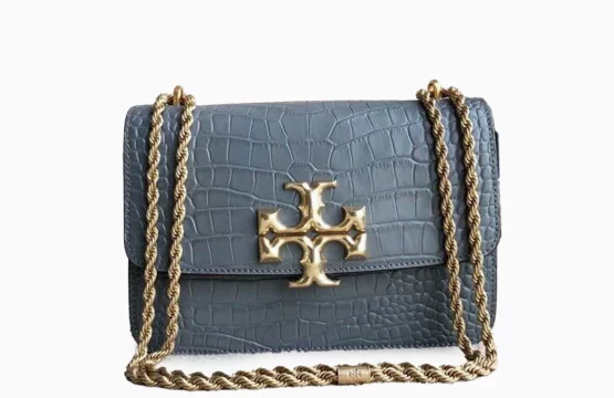 Tory Burch Eleanor Croc embossed convertible shoulder bag