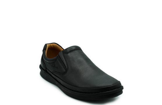 Clarks Side Elastic Shoes Men’s Black Slip-On Leather Clarks Office Shoes Black Smart Casual Shoes