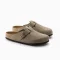 Birkenstock Olive Clogs Boston Suede Olive Birkenstock Soft Footbed Olive Birkenstock Boston Suede