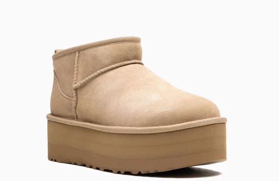 UGG Ultra Mini Jordan UGG beige platform boots UGG sand suede boots UGG women’s platform footwear Lifestyle UGG fashion