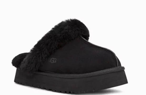UGG Disquette Jordan UGG black platform slippers UGG suede women’s shoes Lifestyle UGG slippers UGG platform comfort shoes