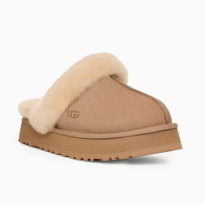 UGG Disquette Jordan UGG platform slippers UGG beige suede shoes UGG women’s slippers Lifestyle UGG footwear