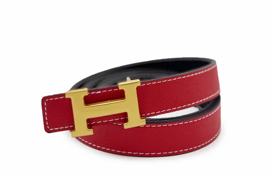 Hermes Swift Epsom Mini Constance H Belt Red Gold