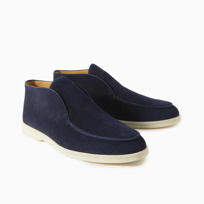 Loro Piana Open Walk Boots Loro Piana Navy Ankle Boots Loro Piana Suede Ankle Boots Luxury Ankle Boots Men