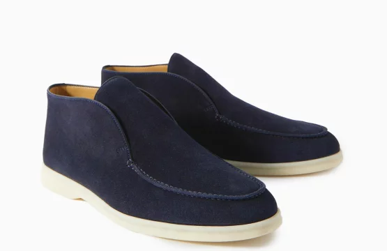 Loro Piana Open Walk Boots Loro Piana Navy Ankle Boots Loro Piana Suede Ankle Boots Luxury Ankle Boots Men