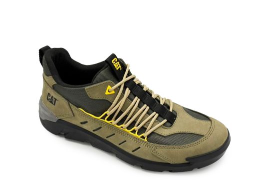 The Caterpillar Crail Sport Universal Olive Green shoes feature durable leather–mesh construction, EVA cushioning, and non-slip traction — engineered for all-year comfort, walking, work, travel, and everyday lifestyle use in Jordan. Available now at OnlyBrandsJO.