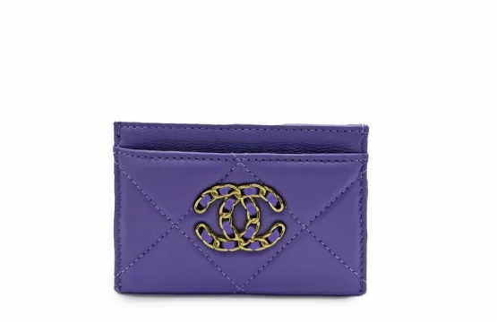 Chanel Lambskin Purple Card Holder