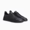 Zegna Triple Stitch Black Zegna Deerskin Sneakers Zegna Black Slip-On Sneakers Luxury Black Leather Sneakers Zegna Designer Footwear