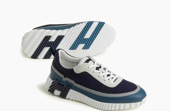 Hermes Jump Sneakers Hermes Navy Sneakers Hermes Leather Sneakers Luxury Navy Sneakers Hermes Casual Footwear