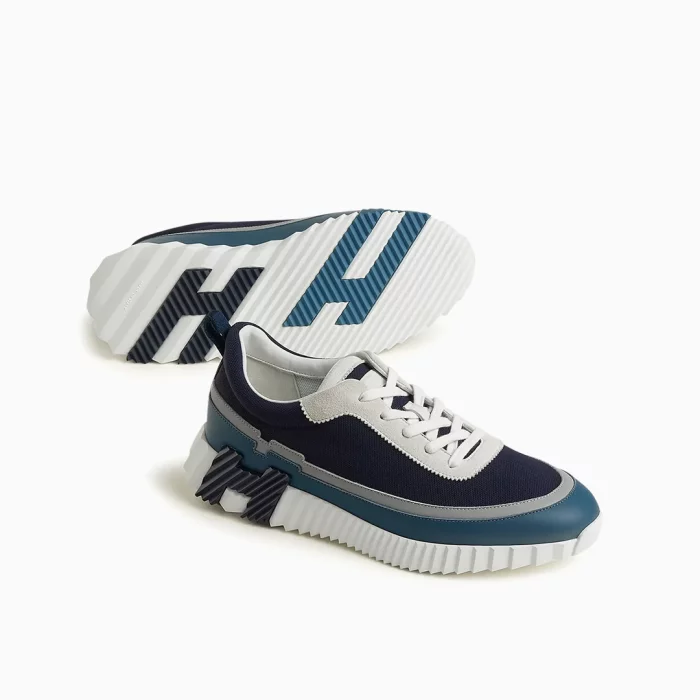 Hermes Jump Sneakers Hermes Navy Sneakers Hermes Leather Sneakers Luxury Navy Sneakers Hermes Casual Footwear