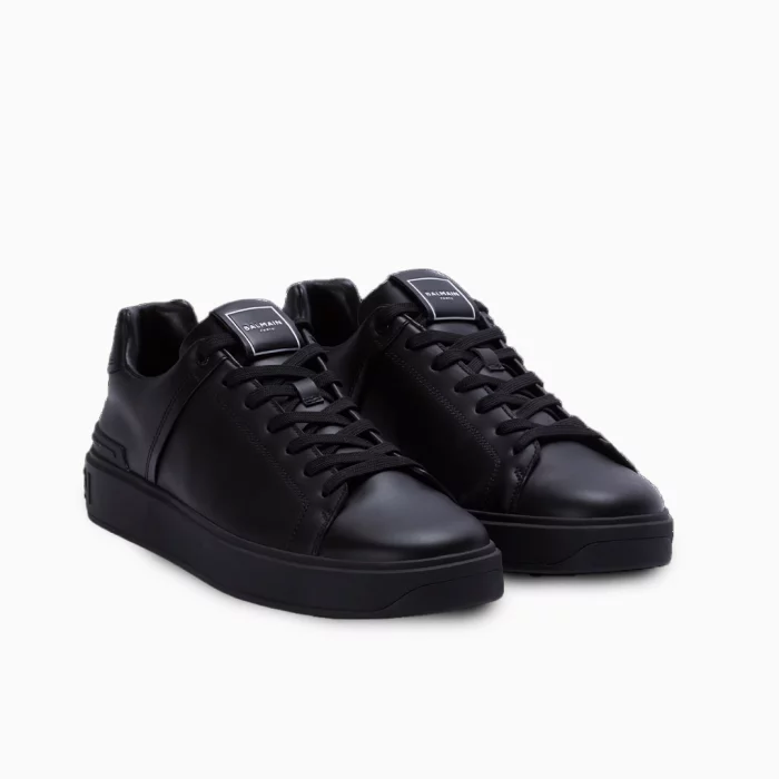 Balmain Black Sneakers Balmain Designer Sneakers Balmain Luxury Streetwear Shoes Full Black Designer Sneakers Balmain Casual Footwear