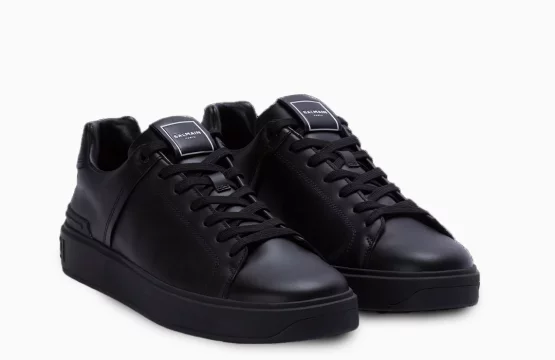 Balmain Black Sneakers Balmain Designer Sneakers Balmain Luxury Streetwear Shoes Full Black Designer Sneakers Balmain Casual Footwear
