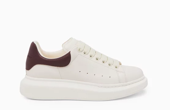 Alexander McQueen White Sneakers McQueen Oversized Sneakers Designer White Chunky Sneakers Alexander McQueen Leather Shoes Luxury White Sneakers