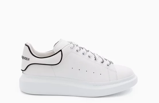 Alexander McQueen White Sneakers McQueen Oversized Sneakers Designer White Chunky Sneakers Alexander McQueen Leather Shoes Luxury White Sneakers