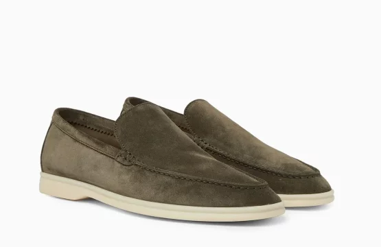 Loro Piana Summer Walk Loafers Loro Piana Olive Green Suede Loafers Loro Piana Men Loafers Luxury Suede Loafers Men
