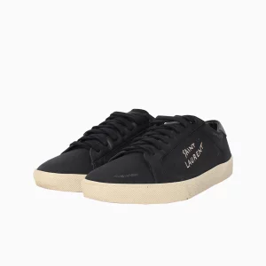 Saint Laurent Black Court Sneakers Saint Laurent Leather Sneakers Saint Laurent Luxury Sneakers Designer Black Sneakers