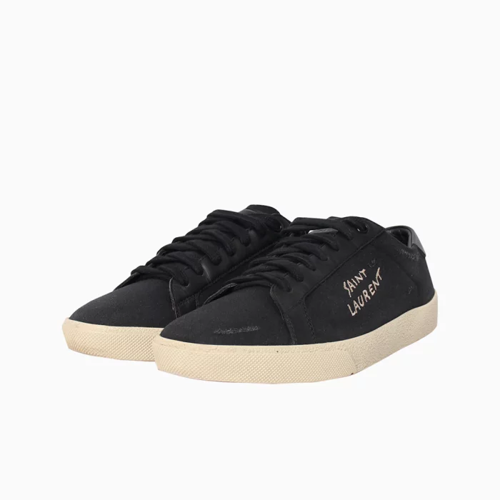 Saint Laurent Black Court Sneakers Saint Laurent Leather Sneakers Saint Laurent Luxury Sneakers Designer Black Sneakers