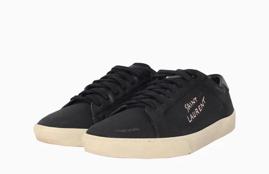 Saint Laurent Black Court Sneakers Saint Laurent Leather Sneakers Saint Laurent Luxury Sneakers Designer Black Sneakers
