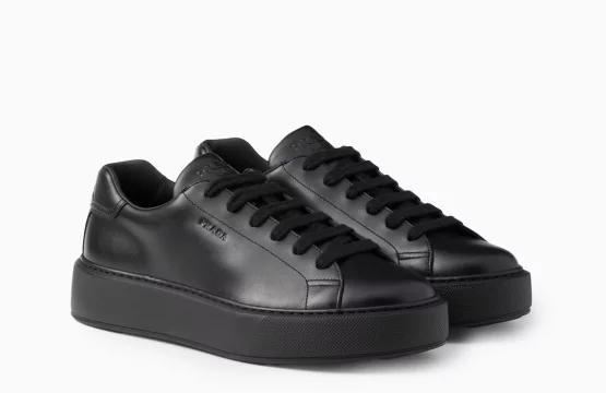 Prada Black Leather Sneakers Prada Leather Sneakers Men Prada Luxury Sneakers Designer Black Sneakers