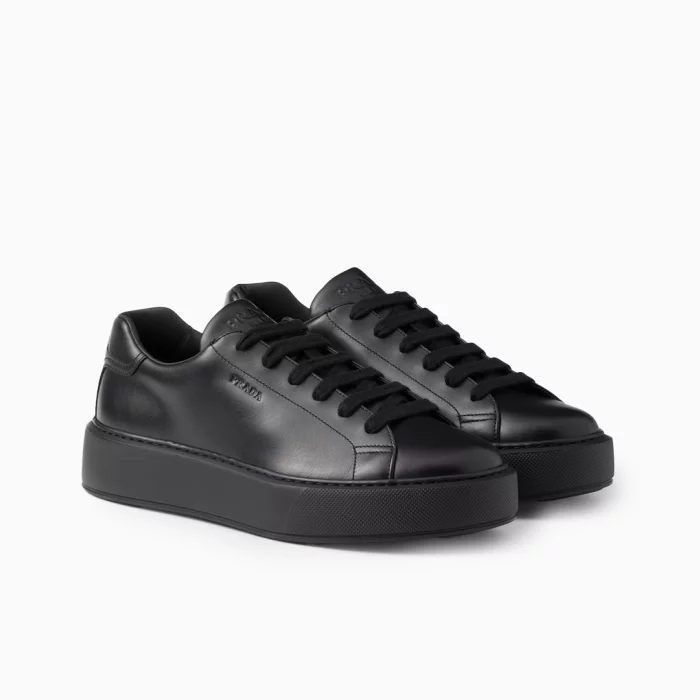 Prada Black Leather Sneakers Prada Leather Sneakers Men Prada Luxury Sneakers Designer Black Sneakers