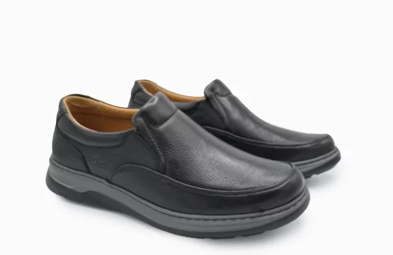 Clarks Black Grey Slip On Clarks Dual Tone Leather Shoes Men’s Black Slip On Clarks Clarks Office Casual Shoes Black Grey Leather Clarks