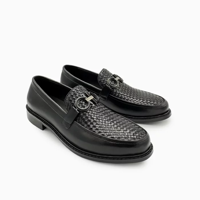 Ferragamo Black Loafers Ferragamo Moccasins Men Italian Black Leather Shoes Luxury Men’s Moccasins